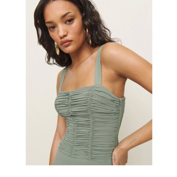 Reformation Josetta Dress Green - Size 2 - Picture 2 of 2